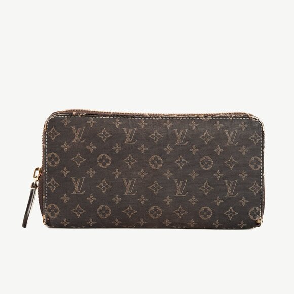 Louis Vuitton Zippy Fusain Monogram Idylle Mini Lin Monogram Zip Wallet - Picture 1 of 11